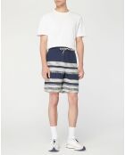Short en Coton & Lin à rayures multicolore