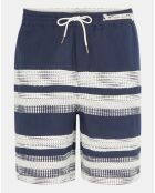 Short en Coton & Lin à rayures multicolore