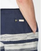 Short en Coton & Lin à rayures multicolore