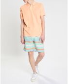 Short en Coton & Lin à rayures bleu marine