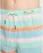 Short en Coton & Lin à rayures bleu marine