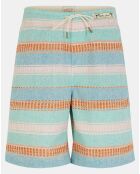Short en Coton & Lin à rayures bleu marine