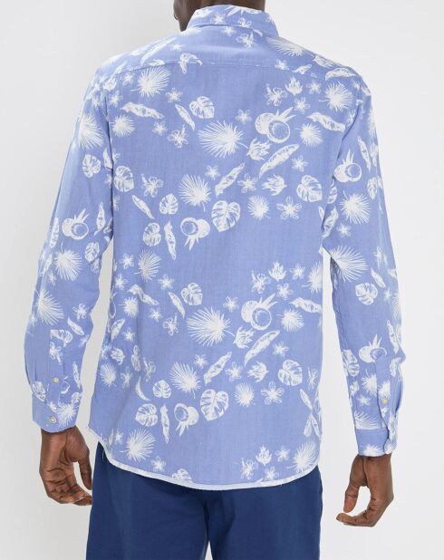 Chemise Regular Fit Hawaï bleu/blanc