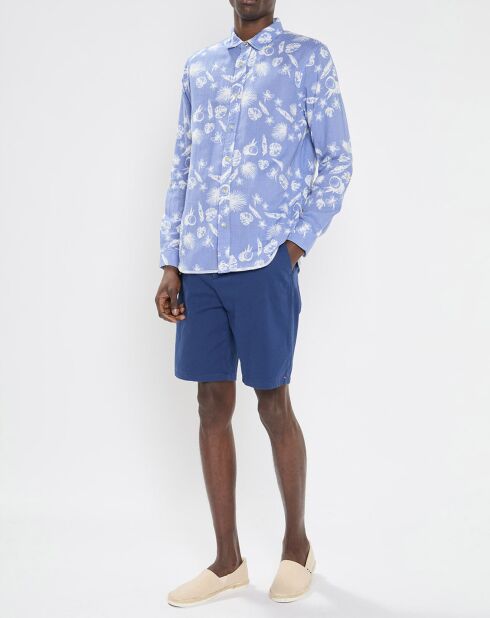 Chemise Regular Fit Hawaï bleu/blanc