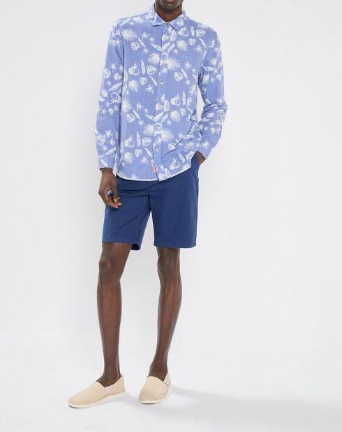 Chemise Regular Fit Hawaï bleu/blanc