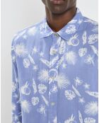Chemise Regular Fit Hawaï bleu/blanc