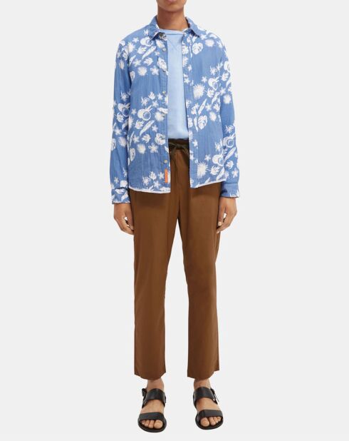Chemise Regular Fit Hawaï bleu/blanc