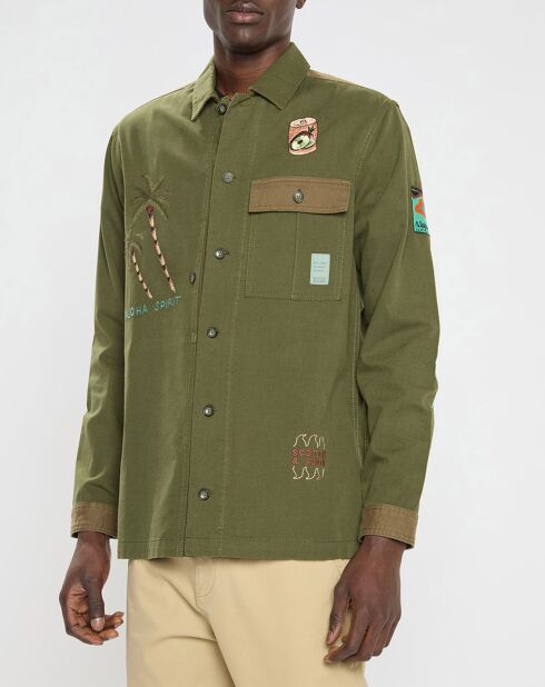 Veste brodée kaki