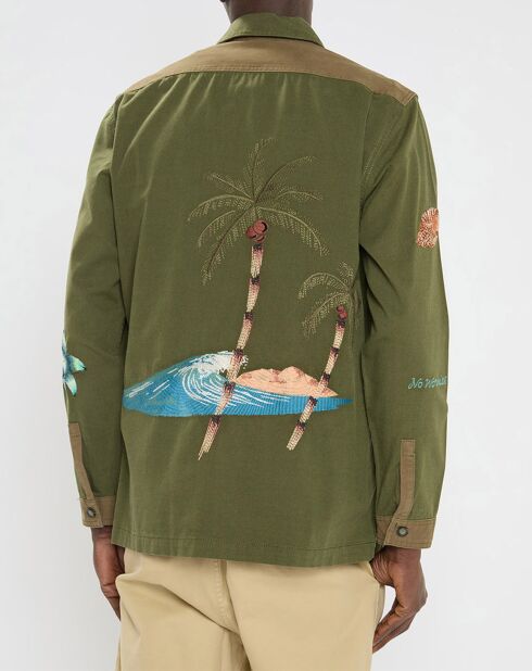 Veste brodée kaki