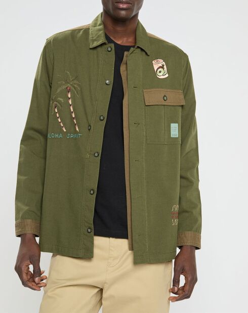 Veste brodée kaki