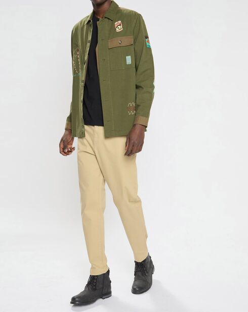 Veste brodée kaki