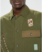 Veste brodée kaki