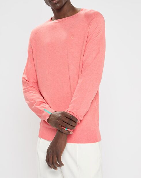 Pull col rond Raglan saumon