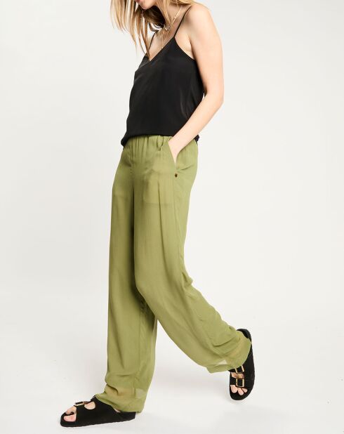 Pantalon large & fluide vert moyen