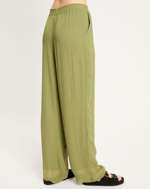 Pantalon large & fluide vert moyen