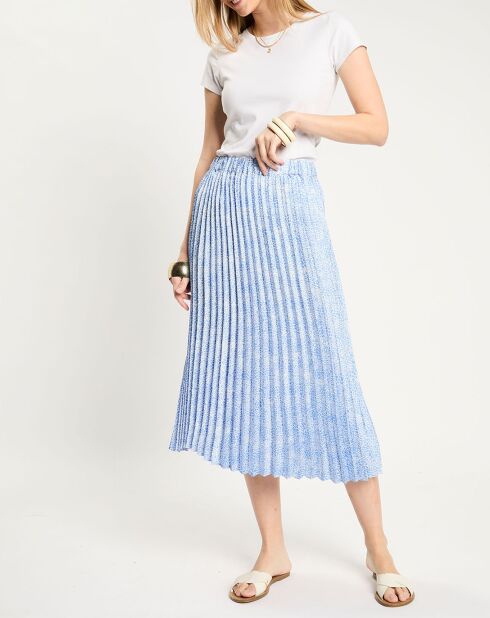 Jupe Midi à imprimé fantaisie bleu/blanc