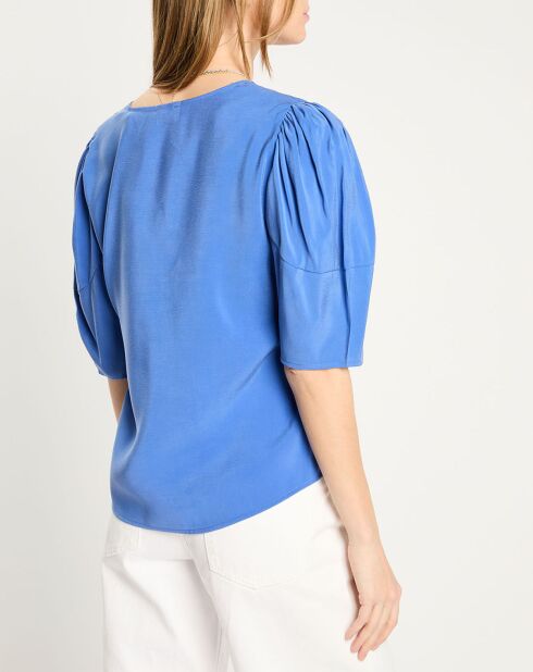 Middelblauwe fluwelen top