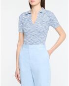 Polo chiné bleu/blanc