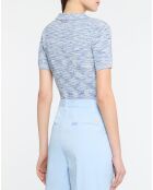 Polo chiné bleu/blanc