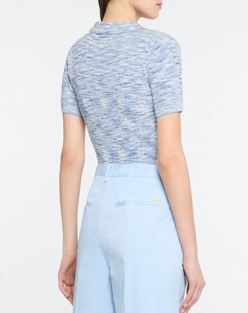 Polo chiné bleu/blanc