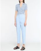 Polo chiné bleu/blanc