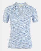 Polo chiné bleu/blanc