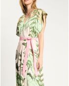 Robe longue imprimée multicolore
