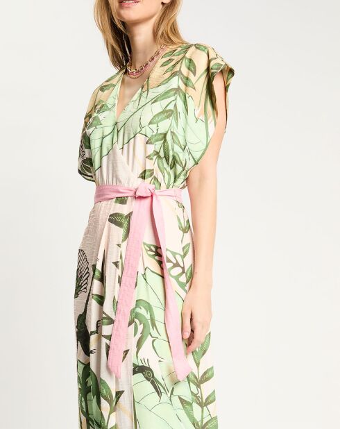 Robe longue imprimée multicolore