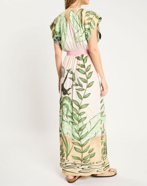 Robe longue imprimée multicolore