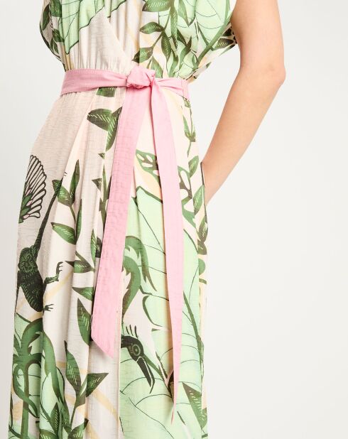 Robe longue imprimée multicolore