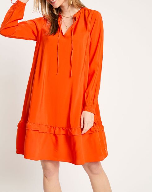 Robe courte à volants rouge