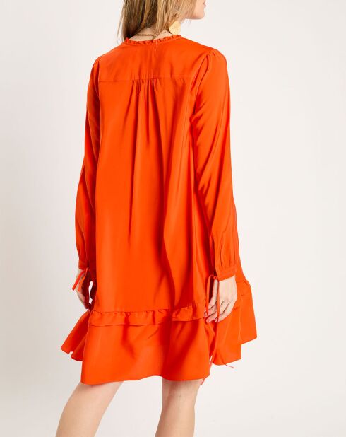 Robe courte à volants rouge