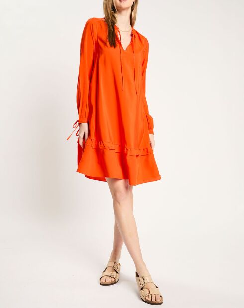Robe courte à volants rouge