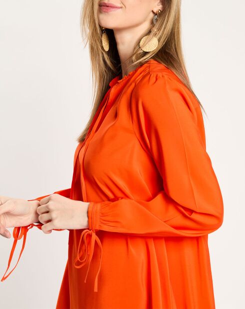 Robe courte à volants rouge