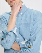 Chemise Regular Fit à pois bleu clair