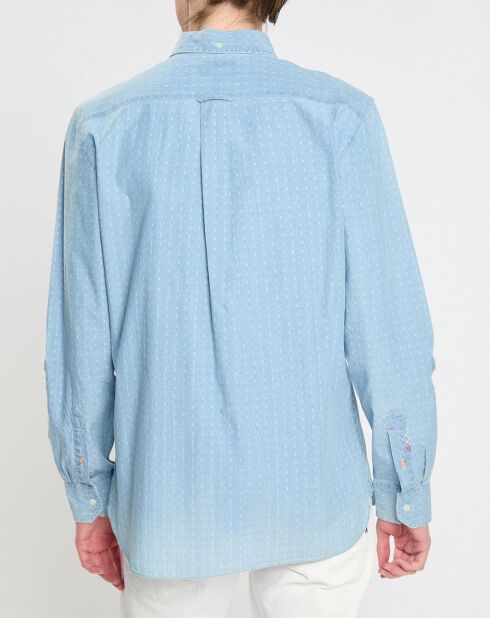 Chemise Regular Fit à pois bleu clair