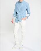 Chemise Regular Fit à pois bleu clair