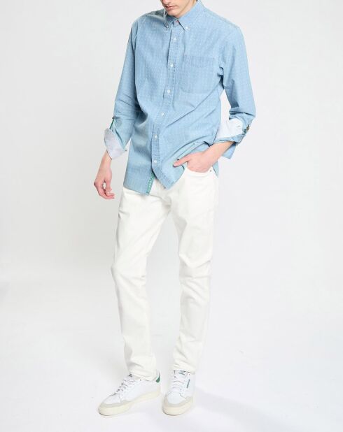 Chemise Regular Fit à pois bleu clair
