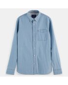 Chemise Regular Fit à pois bleu clair