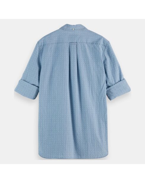 Chemise Regular Fit à pois bleu clair