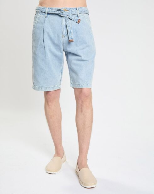 Lichtblauwe Spin Jean chino shorts met normale pasvorm