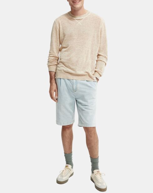 Lichtblauwe Spin Jean chino shorts met normale pasvorm
