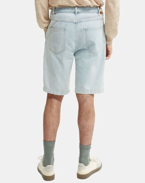 Lichtblauwe Spin Jean chino shorts met normale pasvorm