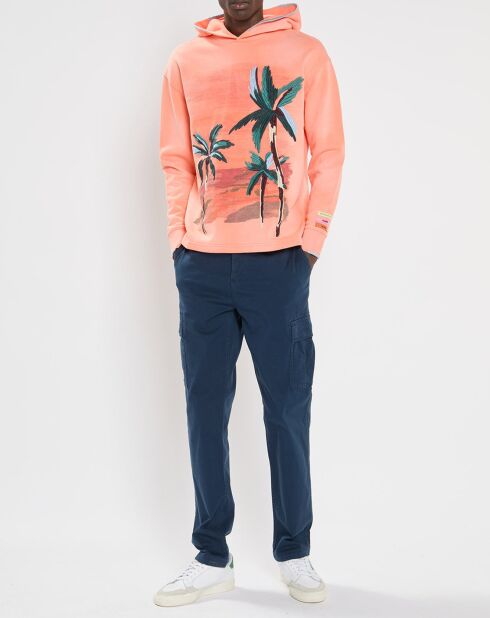 Sweat à capuche Palmier orange clair