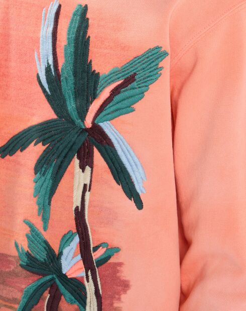 Sweat à capuche Palmier orange clair