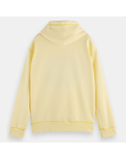 Sweat en Coton Bio mélangé Logo Fleur jaune clair
