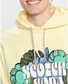 Sweat en Coton Bio mélangé Logo Fleur jaune clair