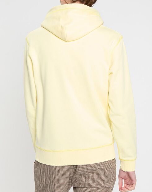 Sweat en Coton Bio mélangé Logo Fleur jaune clair