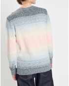 Pull Tie & Dye à rayures bleu/rose