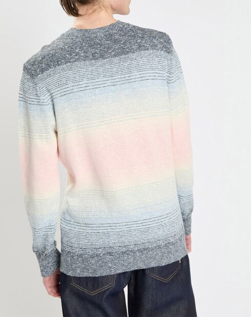Pull Tie & Dye à rayures bleu/rose